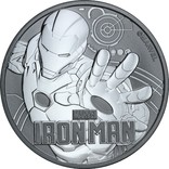 Срібна монета 1oz Залізна Людина 1 долар 2018 Тувалу, фото №2