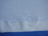 Двухсторонняя голубая жаккардовая скатерть или полотенце 55 х 89 см., фото №6