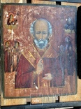Икона Св.Николай Чудотворец с приписными, в окладе, фото №6