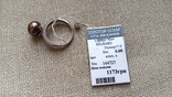 Кольцо серебро 925 вставки цирконы и жемчуг., фото №2