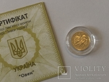 Золото монета 2 гривні Овен 2006, фото №3
