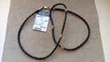 Кожаный шнур с серебрянными окончаниями и "косточками"., фото №3