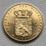 10 гульденов 1897 год Нидерланды золото 6,72 грамм 900’, фото №4