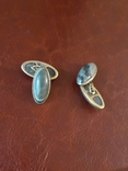 Запонки серебро ( камень ) проба ( голова вправо 875  ), фото №4
