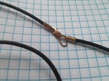 Ювелирный шнурок из каучука или кожи с замком из серебра 925 пробы/позолота, фото №11