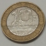 Франція 10 франків, 1992, фото №3