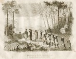 Старинная гравюра. Миссионер со свитой в Новой Зелландии, фото №2