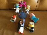 Набор игрушек: черепашки, миньон, пингвин и др., фото №2