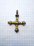 Большой серебренный в позолоте крест КР(неописанный,вес 15 грамм), фото №2