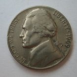 США 5 центов 1969 года. D, фото №2