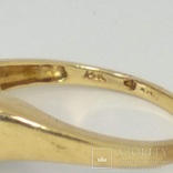 Золотое кольцо с натуральным сапфиром и бриллиантами, фото №5