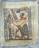 Картина на папирусе , Египет , 17 * 20 см. , подпись мастера, фото №2