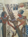 Картина на папирусе , Египет , 17 * 20 см. , подпись мастера, фото №12