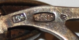 Серебрянные запонки СССР с горным хрусталём (проба 875.,РС5), фото №12