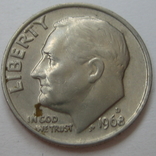 США 10 центов 1968 года.D, фото №4