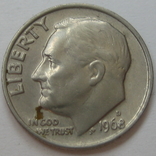 США 10 центов 1968 года.D, фото №5