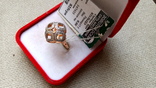Кольцо серебро 925, позолота, вставки цирконы., numer zdjęcia 5