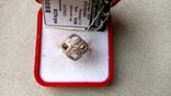 Кольцо серебро 925, позолота, вставки цирконы., фото №8