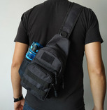 Сумка рюкзак 5 л с отделением под бутылку тактическая военная ( чорная), фото №5