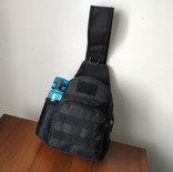 Сумка рюкзак 5 л с отделением под бутылку тактическая военная ( чорная), фото №9