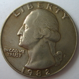 США 25 центов 1982 года. P, фото №4