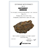 Залізо-кам'яний метеорит Sericho, 15 грам, із сертифікатом автентичності, фото №9