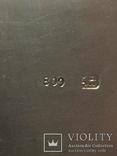 Серебряный портсигар. клейма серебро 800 F Z. и ЛЕВ. вес-94,4 гр. позолота внутри., фото №6