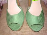 №35 замшеві зелені босоножки epe-shoes р.38, numer zdjęcia 6