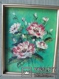 Италия Картина Цветы 1974 г. масло. рама., фото №6