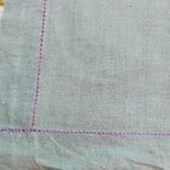 Льняная старая занавеска с вышивкой *Ирисы* 169*70 см.Прошлый век., фото №5