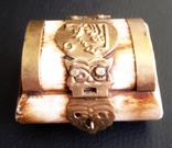 Слоновая кость  Шкатулка футляр для кольца в метале, фото №2