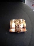 Слоновая кость  Шкатулка футляр для кольца в метале, фото №3