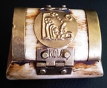 Слоновая кость  Шкатулка футляр для кольца в метале, фото №5