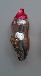 Старая стеклянная новогодняя игрушка на ёлку "Попугай, Птица" №1. Из СССР. Высота 8 см., фото №6