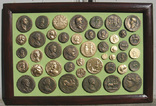 Золотые и бронзовые монеты античности. Копии, без стекла, 31х21см., фото №2