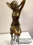 Бронзовая статуэтка "Девушка на стуле"- бронза, латунь., фото №9