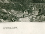 Старинная гравюра. 1836. Греция, остров Лесбос, Митилины. 27х19см, фото №6