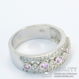 Золотое кольцо с розовыми топазами и бриллиантами, фото №8