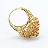 Винтажное крупное золотое кольцо с натуральными рубинами, фото №4
