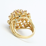 Винтажное крупное золотое кольцо с натуральными рубинами, фото №5
