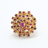 Винтажное крупное золотое кольцо с натуральными рубинами, фото №8