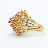 Винтажное крупное золотое кольцо с натуральными рубинами, фото №9