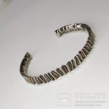 Винтажный фактурный жесткий серебряный браслет, Канада, фото №2