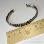 Винтажный фактурный жесткий серебряный браслет, Канада, фото №9