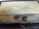 Лаковая шкатулка на тему картины "Ной спускается с горы Арарат", автор Яковенко, фото №4
