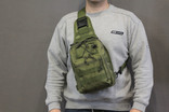 Рюкзак однолямочный 7 литров, тактическая военная сумка (олива), фото №6