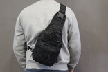 Рюкзак однолямочный 7 литров, тактическая военная сумка (черный), фото №2