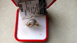 Кольцо серебро 925, позолота, вставки цирконы., фото №2