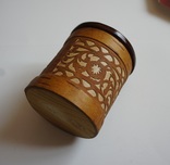 Wooden jewelry box with ornament (birch bark), photo number 2