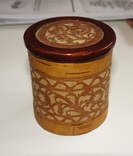 Wooden jewelry box with ornament (birch bark), photo number 7